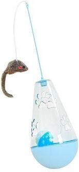 Inspired Deals Interactive Cat Treat Dispensing Tumbler & Wand Cat Toy For Boredom Relief And Exercise water Drop Blue