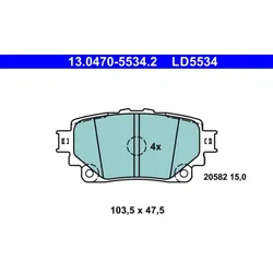 ATE 13.0470-5534.2 Bremsbelagsatz, Scheibenbremse