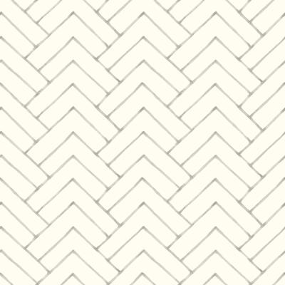 Chesapeake Oswin Grey Tiered Herringbone Wallpaper