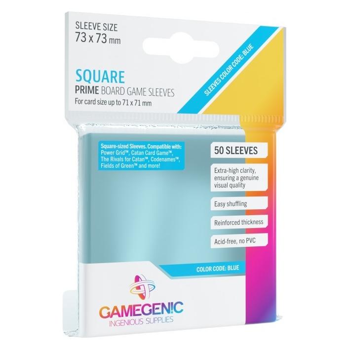 Gamegenic GGS10046 - PRIME quadratische Hüllen 73 x 73 mm - Transparent (50 Hüllen) (02757)
