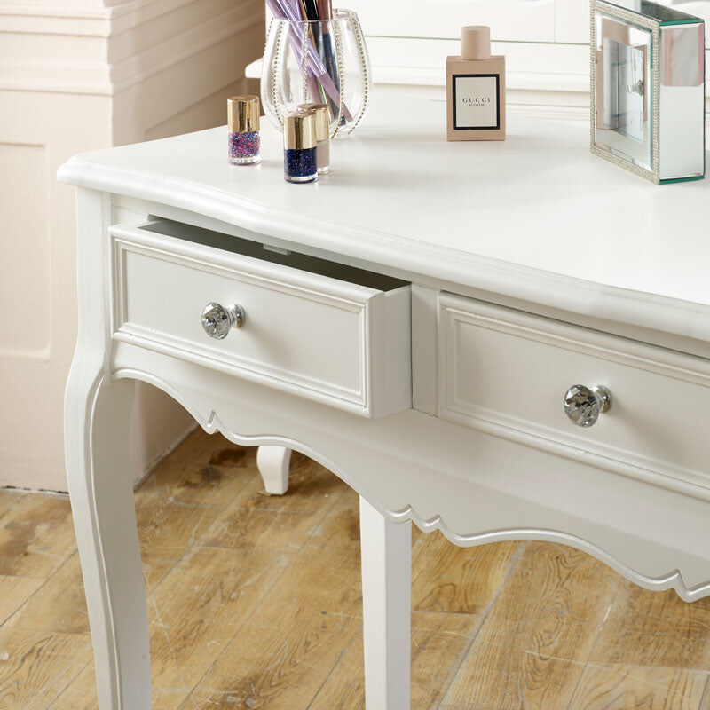 White Dressing Table, Mirror, Stool Set - Victoria Range Material: Furniture/Furniture Ranges/Victoria Range