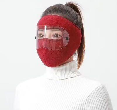 Perfect Picks Market ArcticShield Winter Ski Mask With Goggles For Cycling, Skiing & Cold Weather Protection wine Red