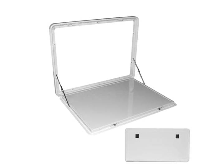 JINGSHIQIAOPL Klapptisch für Wohnmobile, RV-Außen-Esstisch, Klappbarer Wandtisch, Maximale Tragkraft 35 Kg, Seitlich Aufhängbarer Außentisch für Camper und Wohnmobile(White,60 * 45cm/24''*18'')