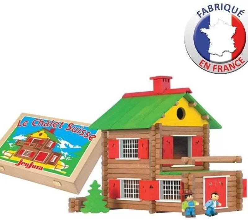 Mon Chalet en bois 175 pcs Coffret bois - Jeujura