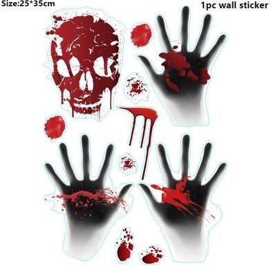 Uplift Picks Bloody Handprint Halloween Window And Wall Stickers 14
