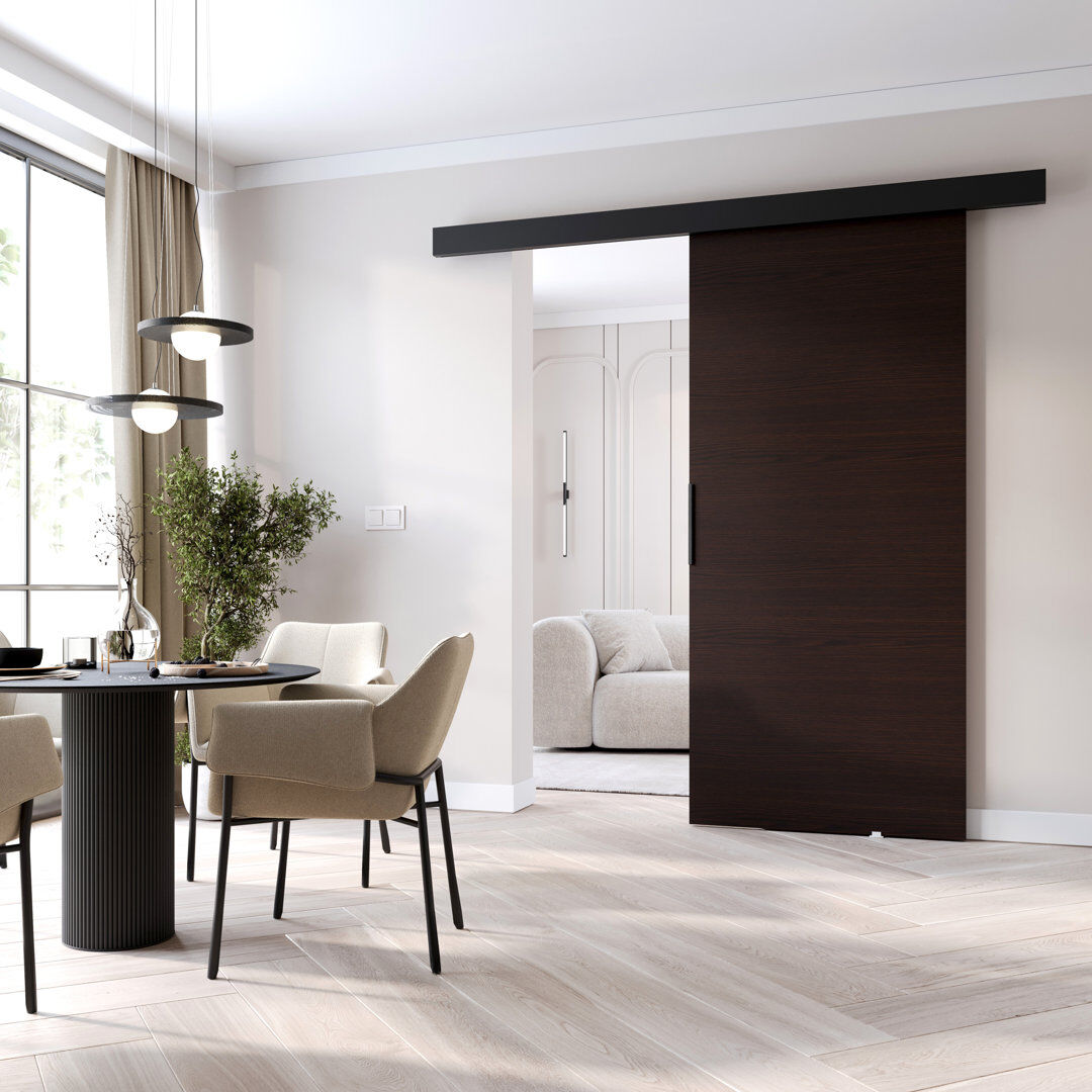 MINIO go for it Sliding Door Prim A, Interior Door Wenge/Black 76cm x 205cm