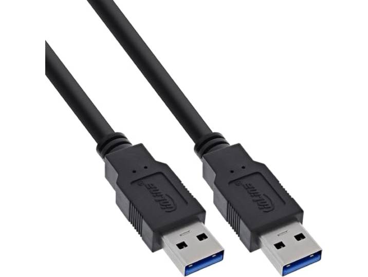 InLine 1,0 m USB 3.0 USB-kabel 1 m USB A zwart - USB-kabel (1 m, USB A, USB A, 3.0 (3.1 Gen 1), stekker/stekker, zwart