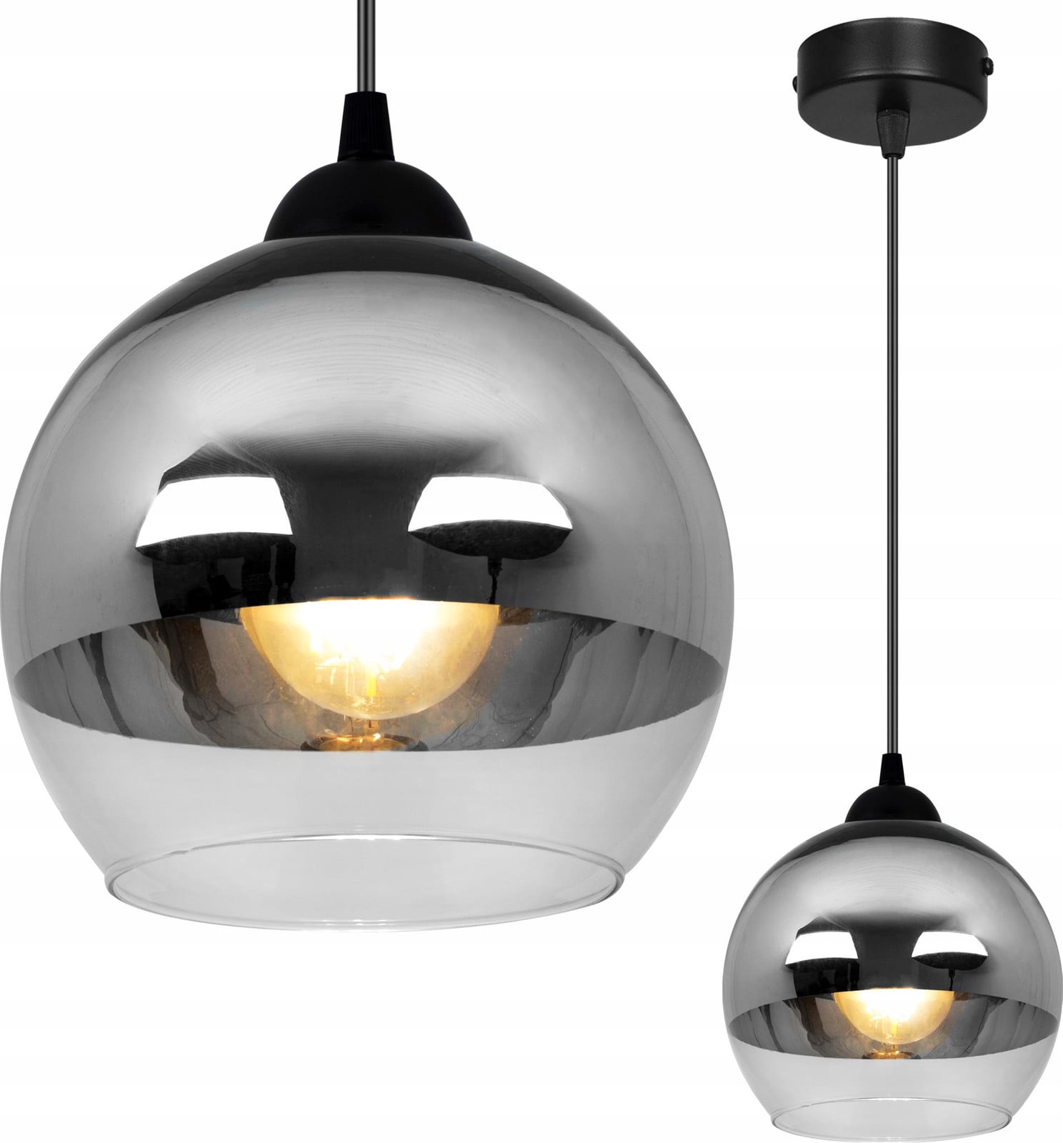 LightHome Elegante glazen hanglamp met chroom en LED