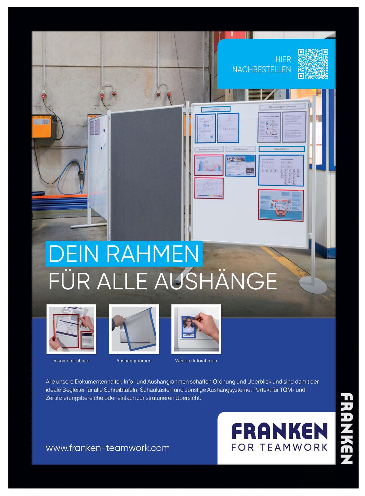 FRANKEN Magnetrahmen selbstklebend PRO A4 schwarz AR14102​