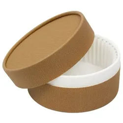 MONOUSO - Kraft Backofengeeignete KartonBox mit Form für Kuchen Ø8,5x5,5cm 150ml (5 Stück)