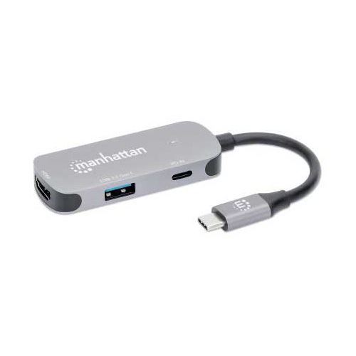 Manhattan USB-C auf HDMI 3-in-1 Docking-Konverter mit PD