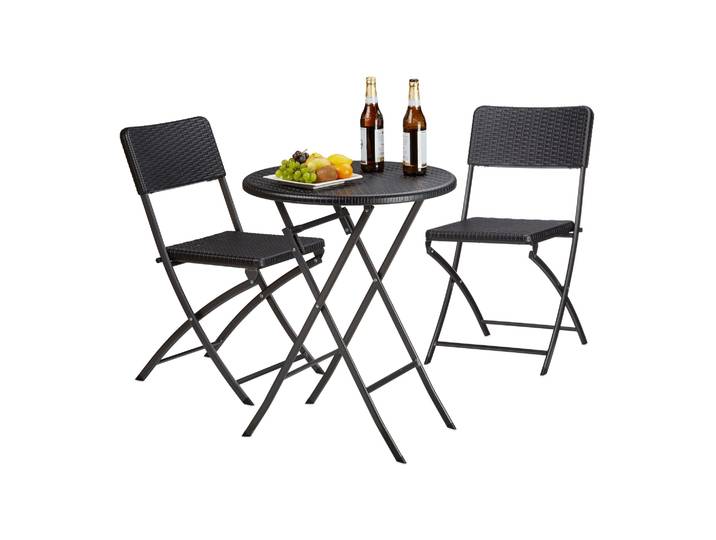 Gartenmöbel Set BASTIAN 3-teilig Schwarz
