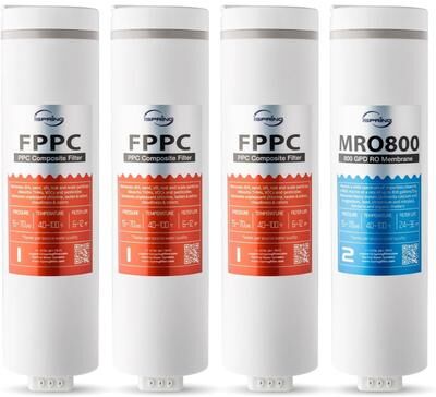 iSpring F4-RO800 3 Years Replacement Filter Pack for RO800G Series, Includes 3x FPPC and 1x MRO800