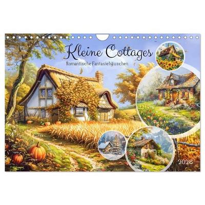 Kleine Cottages - Romantische Fantasiehäuschen (Wandkalender 2026 DIN A4 quer), CALVENDO Monatskalender