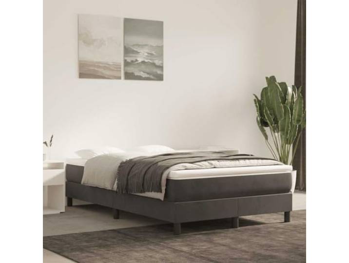 GBCDSWBR Taschenfederkernmatratze 140x210x20 cm, Samt Dunkelgrau Punktelastische Unterstützung, Geräuschdämpfend, Formstabil