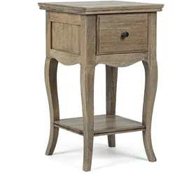 Nachttisch Domitille aus Mangoholz, klassisch-barockes Design, natur, 35x35x59 cm