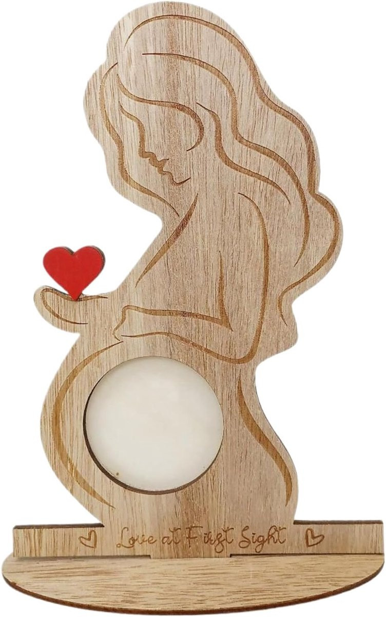 Echografie Fotolijst met Houten Frame voor Zwangerschap Aandenken - 20 x 14 cm