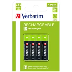 Verbatim 49514 Haushaltsbatterie Wiederaufladbarer Akku AAA Nickel-Metallhydrid (NiMH)