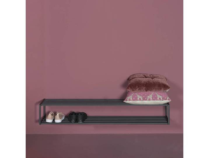 Hänge-Schuhregal School 118cm Schwarz/Schwarz