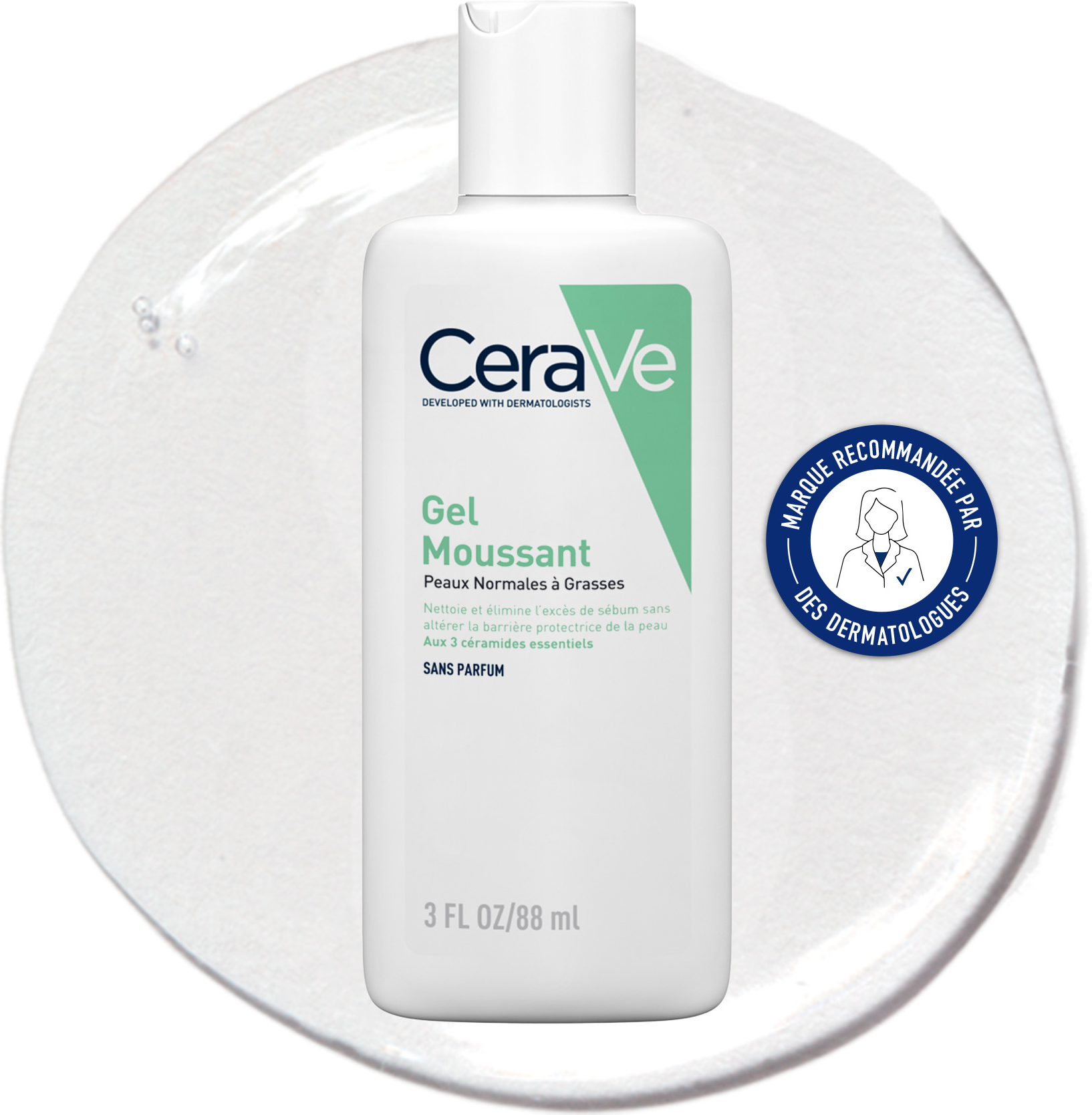 CeraVe Gel Moussant Visage Démaquillant & Nettoyant