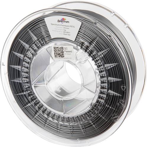 Spectrum Filaments 80062 PET-G Premium Filament PETG chemisch beständig, schlagfest 1.75mm 1000g silver star, Silber 1St.