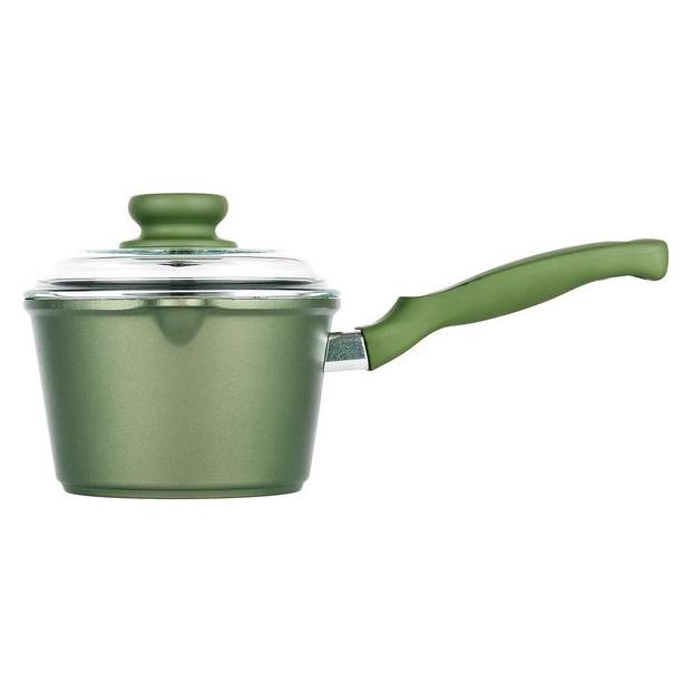 Risoli Dr. Green - Guss-Stieltopf mit Glasdeckel - cm 16 Induktion (Kochtopf, Gusseisen) (56533621)