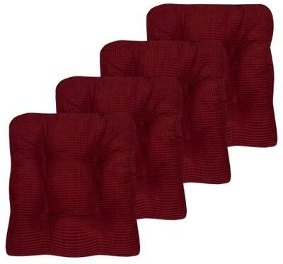 Sweet Home Collection Fluffy Memory Foam Tufted Chair Cushion Non Slip Microdot Rubber Back