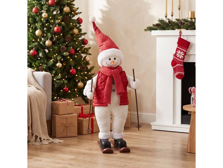 HOMCOM Père Noël Skieur 65cm Figurine Animée Sonore