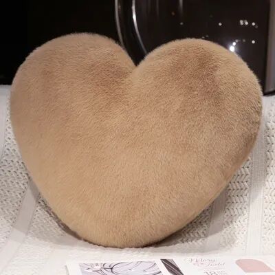 Trendy Discount Goods Solid Nordic Style Heart shaped Cushion Sofa Bed Back Cushion Soft Throw Pillow Bedside Cushion dark Khaki