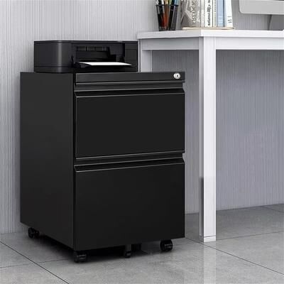 No "2-Drawer Mobile File Cabinet with Lock - 17""D x 24""W x 15""H"