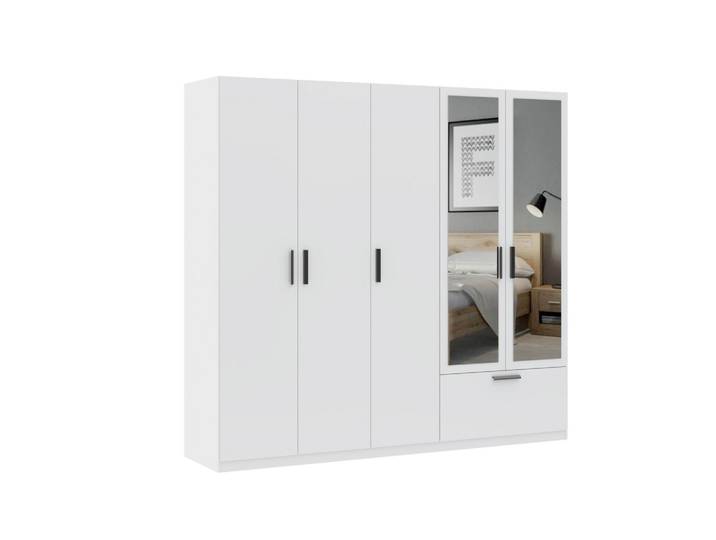 Drehtürenschrank Milos 5T1S2S Weiß