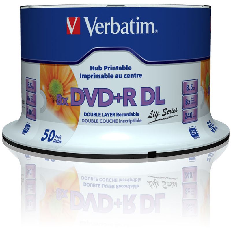 Verbatim DVD+R DL 8.5 GB bedruckbar 50er Spindel (97693)