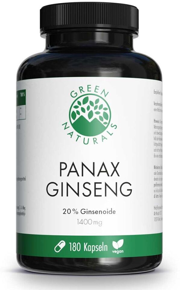 GREEN NATURALS Panax Ginseng 1400mg Kapseln vegan 180stk