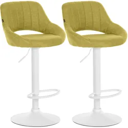 CLP Barhocker 2er Set höhenverstellbar mit Lehne Milet, Barstühle gepolstert Stoffbezüge, Tresenstühle mit Metallgestellen drehbar,