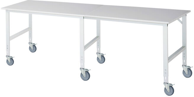 Rau Table de travail mobile (HV) Tom (6 LR), L3000xP1000xH910-1230mm, plateau M 22mm (06-625M10-30-6LF.12)