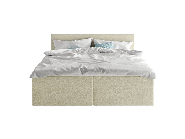 Lit boxspring en tissu bouclé 140x200 cm, Beige