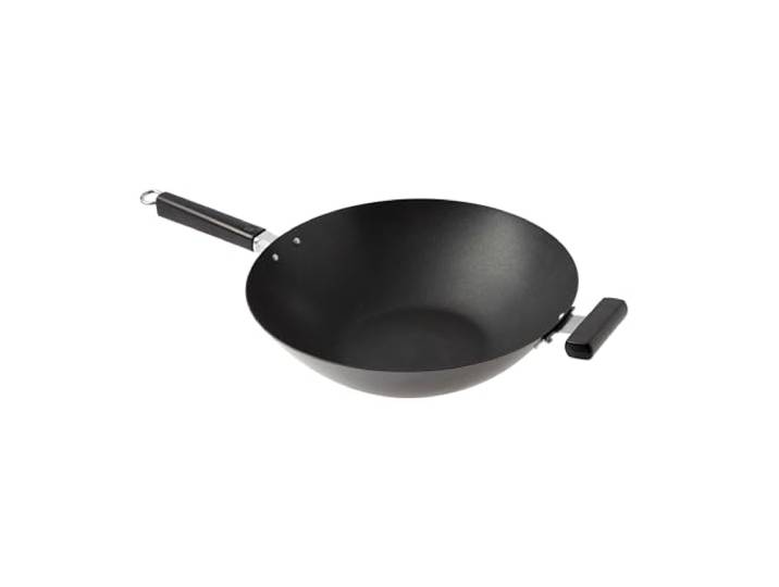 Joyce Chen 22-0040 Pro Chef Wok mit flachem Boden und Excalibur Antihaftbeschichtung, 35,6 cm Antihaftpfanne, Wok mit flacher Unterseite 14-Inch schwarz