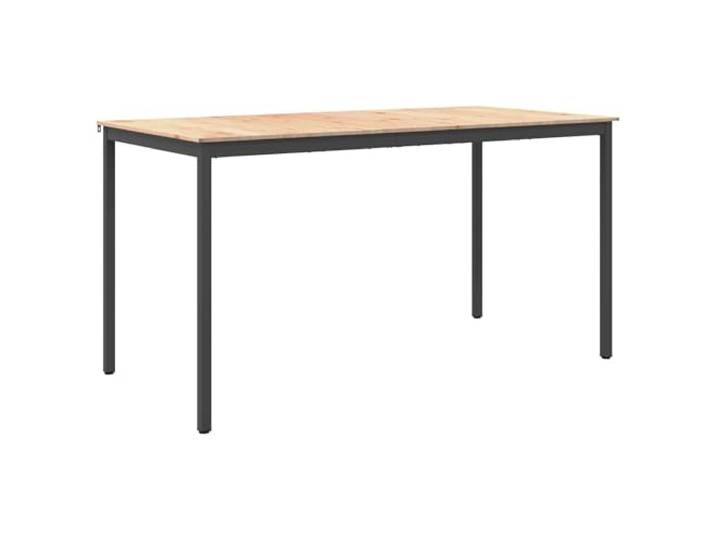 Roanoer Bartisch Massivholz Kiefer Stehtisch Natur 200x100x105 cm Stabile H-Balken Konstruktion mit Vierkant-Metallbeinen für Küche und Essbereich, belastbar bis 80 kg im Innenraum.