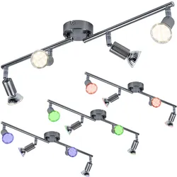 Wand Strahler Wohn Zimmer Decken Spots Fernbedienung Lampe dimmbar im Set inkl. RGB LED-Leuchtmittel