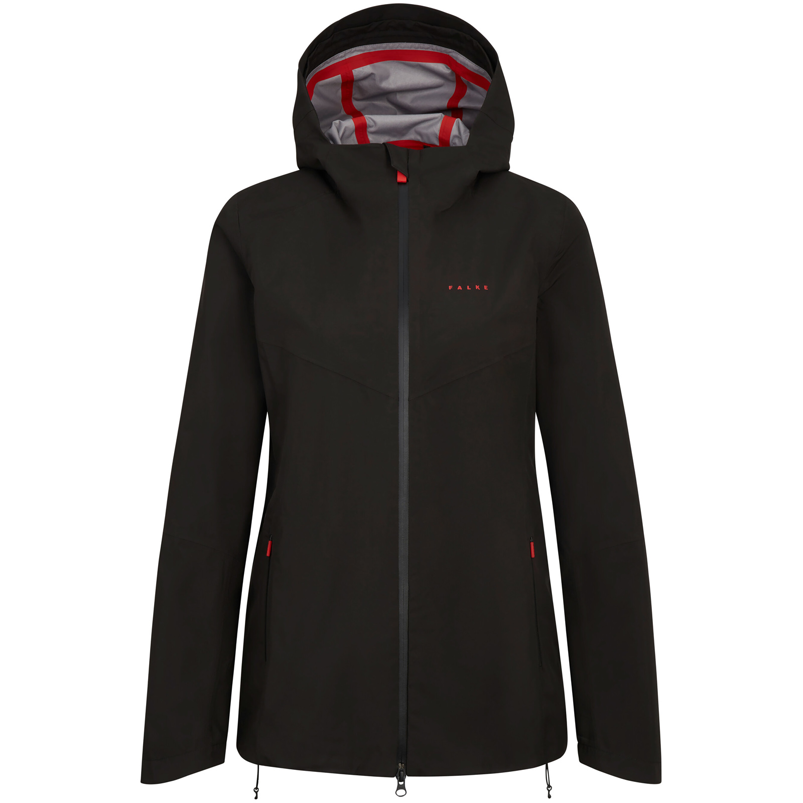 FALKE Damen Trekkingjacke Schwarz L, wasserdicht (10.000 mm), atmungsaktiv, 3-Lagen