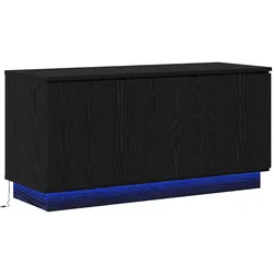 Helloshop26 - Moderner TV-Schrank mit LED-Beleuchtung Stauraum 100 x 38 x 49 cm Holzwerkstoff schwarz