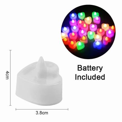 Uplift Treasures Heart Shaped LED Tealight Candles Battery Operated Flickering Lights white Shell colorful 8pcs