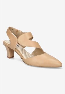 Extra Wide Width Women's Venue Pumps by Easy Street in Nude (Size 10 WW)