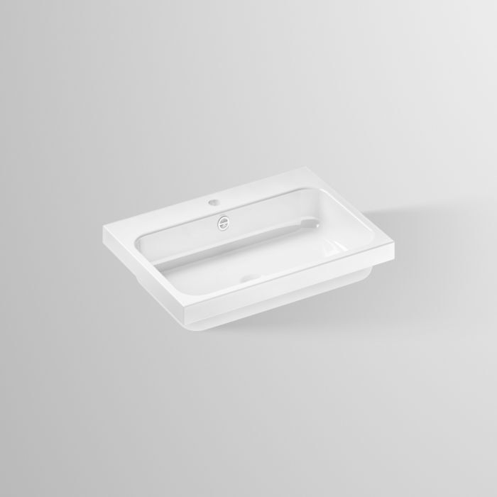 Alape Ab. SR650H Aufsatz-Waschtisch 3231600000 65x47,2x5cm, weiß, mit Hahnloch/Überlauf
