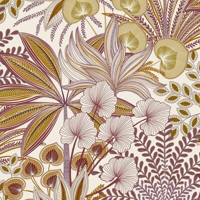 Galerie Wallcoverings Karuna Collection Meadow Branched Leaves Matte Finish Vinyl on Non-woven Wallpaper Roll