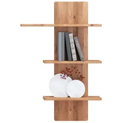 Wandregal Holzregal mit Rückwand in Wildeichefarben