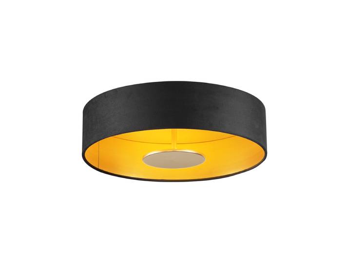 Plafonnier moderne en velours noir avec LED à intensité variable