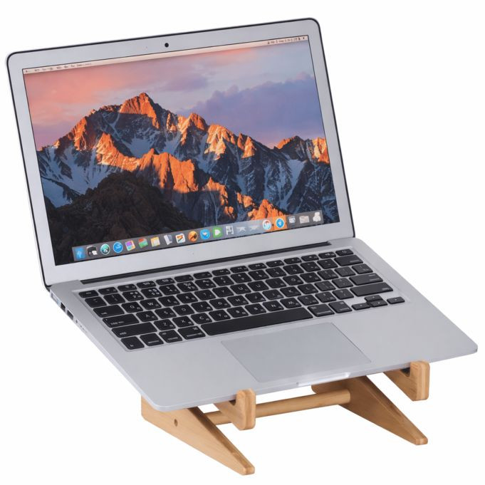 Relaxdays Bamboe laptopstandaard voor 10-15 inch laptops