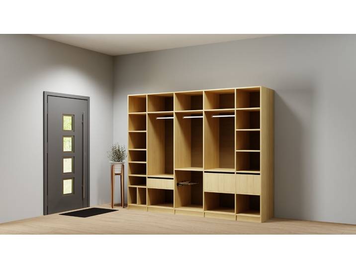 Offener Pickawood™ Kleiderschrank Premium Dekore Eiche