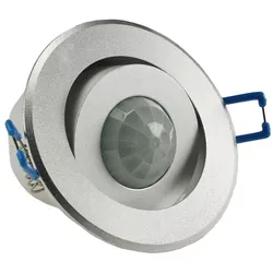 ChiliTec Decken-Einbau-Bewegungsmelder 360° Alu PIR Sensor, 6m, schwenkbar, silber